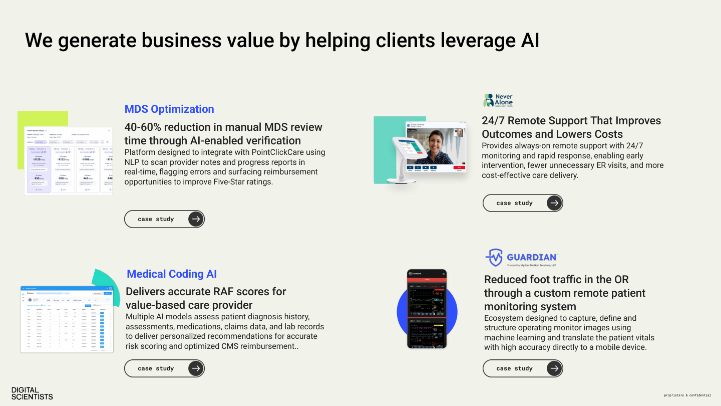 Deck AI case studies slide